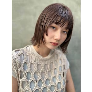 姫カット/切りっぱなしボブ/ブラウンベージュ/似合わせ/前髪