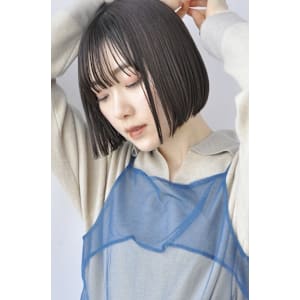 艶丸みボブ/ぱつんとボブ/髪質改善/透明感グレージュ