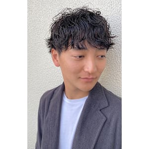 スパイラルパーマ縦落ちマッシュ【池袋メンズカット/パーマ】