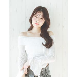 韓国風 ロング レッドブラウン レイヤー 20代 30代