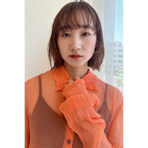 暖色カラー/ボブ/くびれ/レイヤー/ブリーチなし