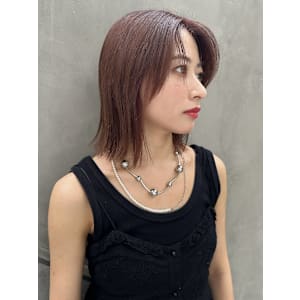 切りっぱなし/ボルドーカラー/外はねボブ/髪質改善カラー/