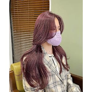 暖色ラベンダーカラー骨格顔まわり韓国カット