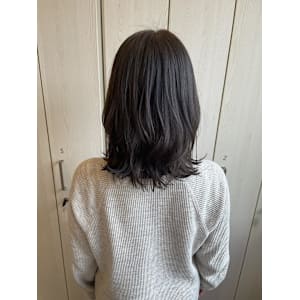 切りっぱなし/ミディアム/韓国風