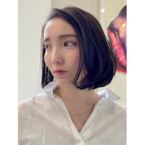 前下がりショート・ボブ/絶壁解消/前髪あり/30代/40代/