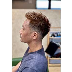 メンズアップバングショート×フェード