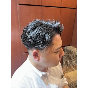 銀座　理容室　フェードパーマスタイル