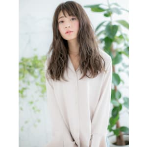 【博多美容室NAVY】透け感グレージュでグラマラスロング