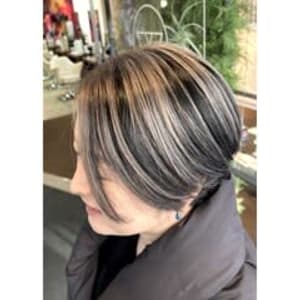 【W_SALON 河原町】プラチナシルバー/アンブレラカラー