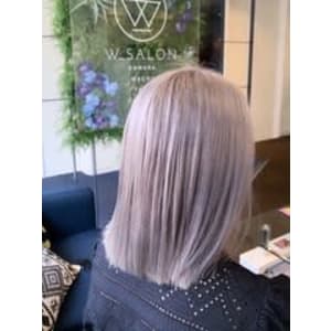 【W_SALON 河原町】ラベンダー×シルバー/ボブ