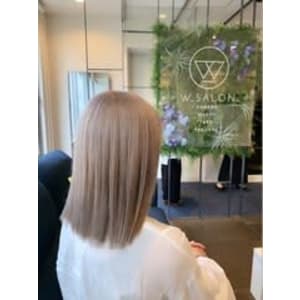 【W_SALON 河原町】ミルクティーベージュ/ぱっつん