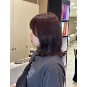 ブリーチなしレッドブラウンカラー