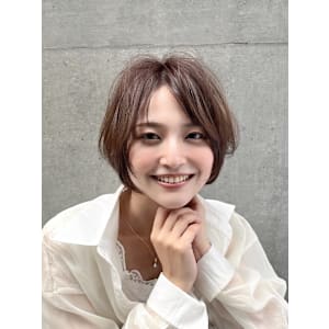 シルキーモカベージュひし形ショートボブ【銀座/有楽町】