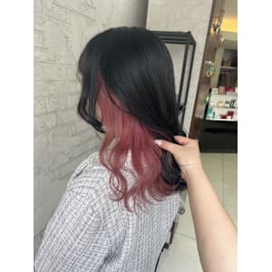 ブリーチありピンクカラーインナーケアブリーチ池袋