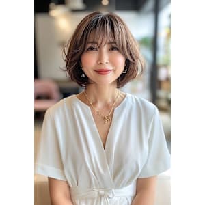 【50代髪型】ショートボブ