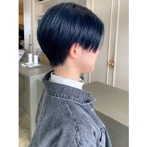 ブルーカラー ハンサムショート ダブルカラー マッシュ