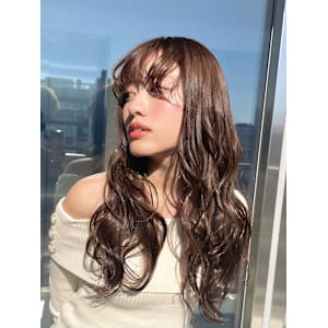 ウェーブパーマ/カーリーヘア/ウォームベージュ/20代30代