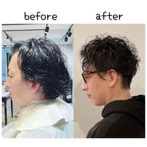 癖を活かしたメンズ２ブロショート