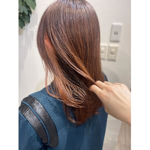 オレンジブラウン　インナーカラー