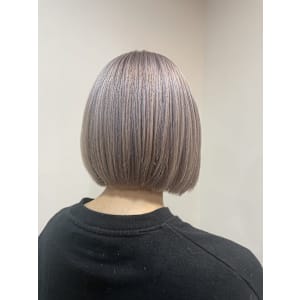【W_SALON 河原町】ホワイトパールラテ×ボブ/丸みボブ