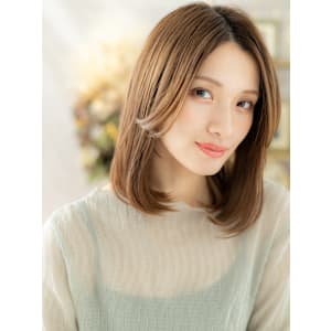 2wayバング小顔センターパート抜け感セミディ　姫カットレイ