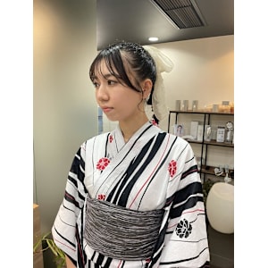 [風花]浴衣着付け＋ヘアセット ポニテアレンジ