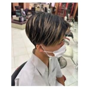 ハイライト風センターパート