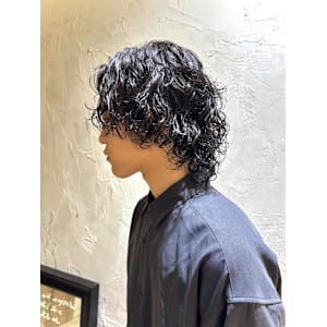【大村指名】メンズカットウルフスタイルスパイラルパーマ
