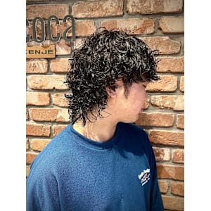 【大村指名】メンズカットマッシュウルフスパイラルパーマ