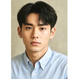 ブルーブラック 韓国センターパート　メンズヘア　RK