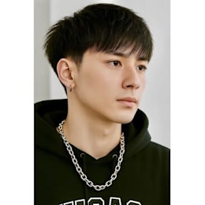 韓国マッシュ ブルーブラック 波打ちパーマ　ST