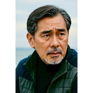 ブルーカラー　波打ちパーマ　韓流ヘア