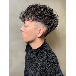 メンズカット 波巻きパーマ ツーブロック メンズパーマ