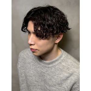 メンズカット 波巻きパーマ ツーブロック  ツイスパ