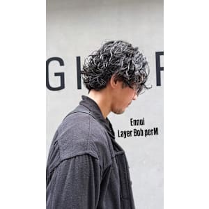 外国人風ボブサーフカール/メンズボブパーマ