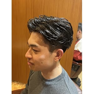 銀座　理容室　七三ナチュラルパーマ