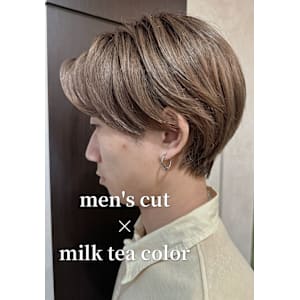 メンズマッシュ×ミルクティーベージュ