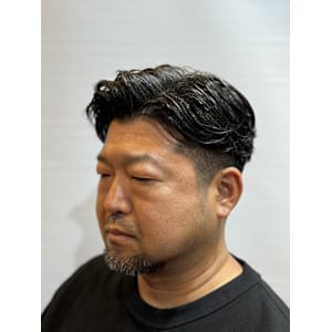 イケオジ七三ウェーブパーマ