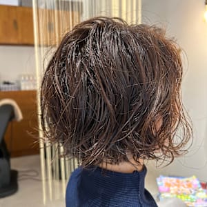 無造作ボブパーマ