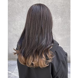 毛先カラー　ナチュラルベージュ