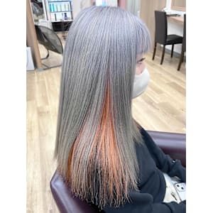 《ハイトーンカラー》シルバー×インナーオレンジ - 美容室KISEI イオン仙台中山店【ビヨウシツキセイ イオンセンダイナカヤマテン】掲載中