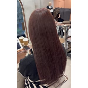 髪質改善カラー/暖色カラー/ピンクブラウン