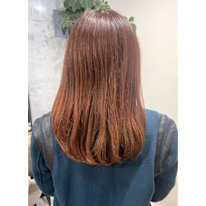 オレンジインナーカラー　オレンジブラウン