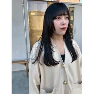 ロングレイヤー/黒髪/顔まわり