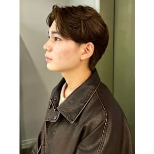 ニュアンスパーマ センターパート 毛流れパーマメンズヘア