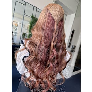 【W_SALON 河原町】オレンジ×ピンクオレンジ/ツートン