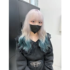 ホワイトアッシュモスグリーンブラックエンドカラー