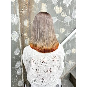 ミルクティーアッシュベージュオレンジハイトーンカラー