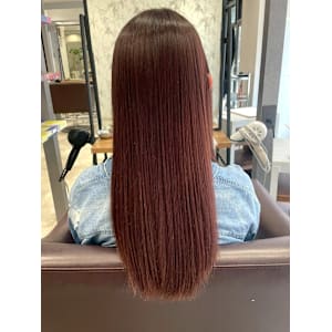 縮毛矯正 髪質改善 ２０代 艶髪 ストレート ピンクベージュ