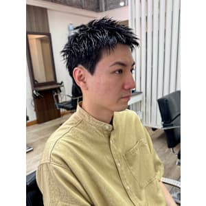 池袋社会人のアップバングベリーショート◎[池袋メンズ美容室］